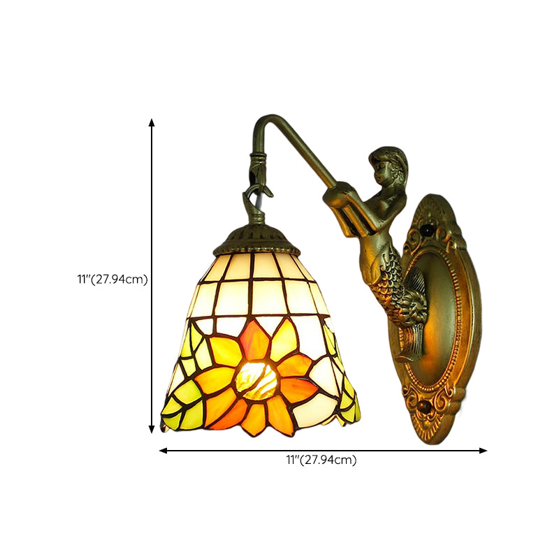 Tiffany Glass Vanity Light Creative Wall Light Sconce for Washroom