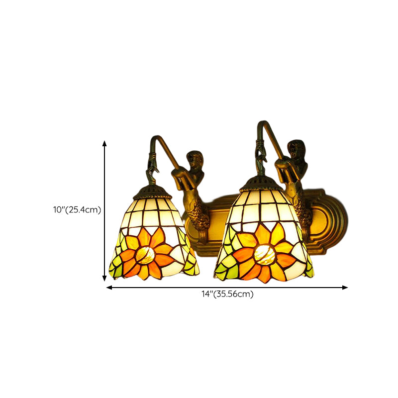 Tiffany Glass Vanity Light Creative Wall Light Sconce for Washroom