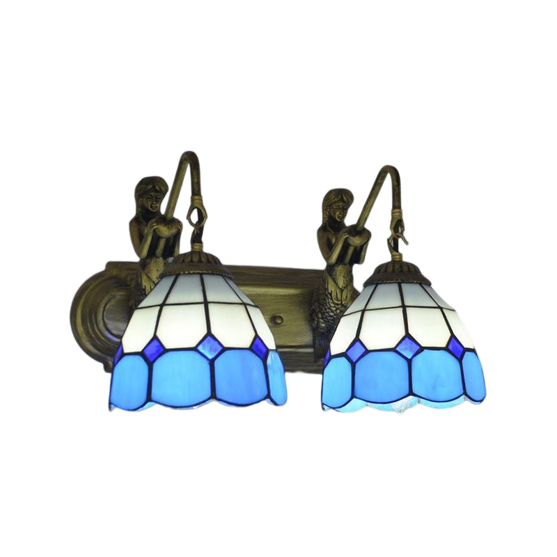 Tiffany Glass Vanity Light Colorful Wall Light Sconce for Washroom