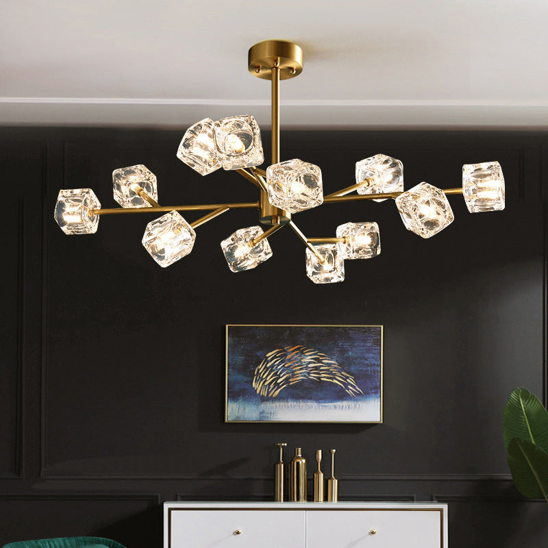 Sputnik Pendant Light Contemporary Crystal Hanging Lamp for Living Room