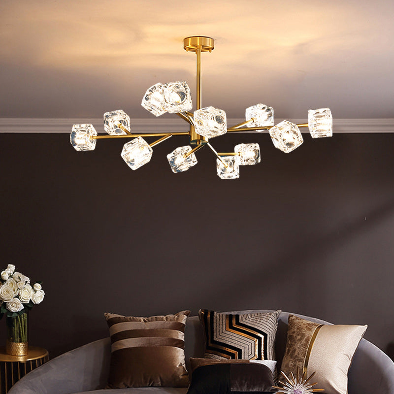 Sputnik Pendant Light Contemporary Crystal Hanging Lamp for Living Room