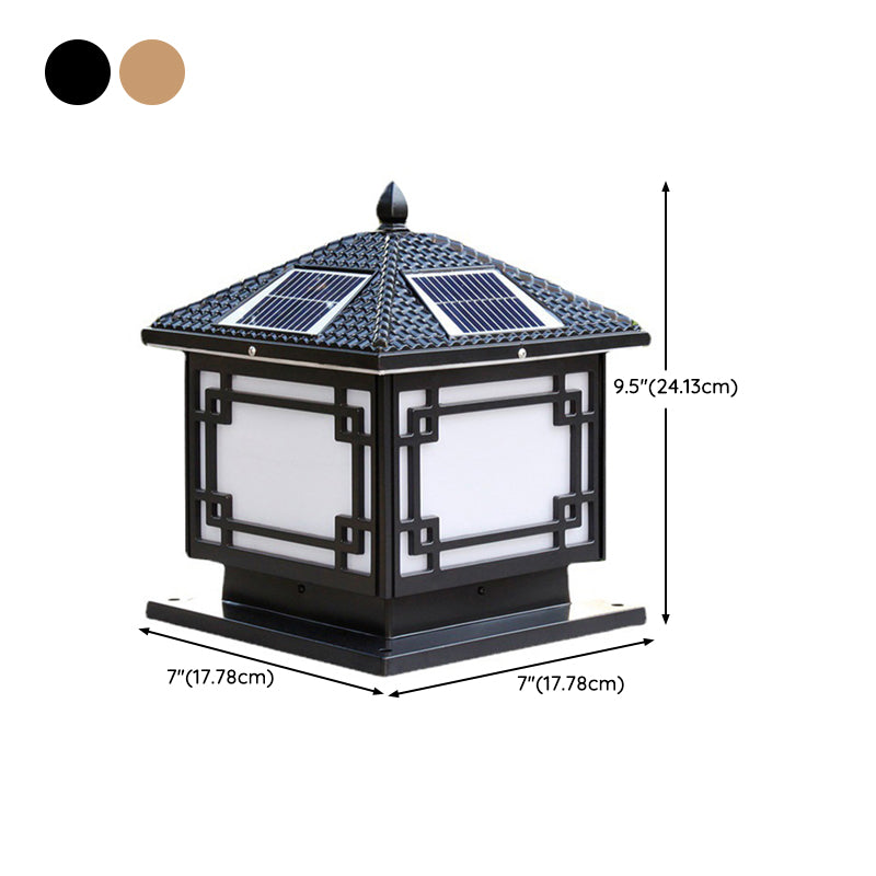 Household Pillar Lamp Creative Solar Lamp with Acrylic Shade for Backyard