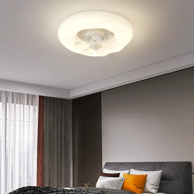 Nordic Style Ceiling Fan Lamp Circle Shape Ceiling Fan Light for Bedroom