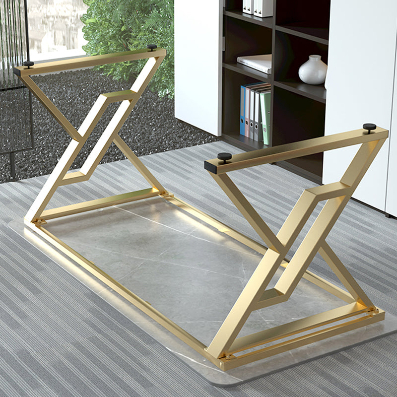 Modern Office Desk Rectangular Gold Metal Legs Writing Desk for Home and Office