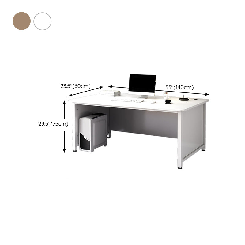 Modern Wooden Computer Desk Cable Management Rectangular Office Desk