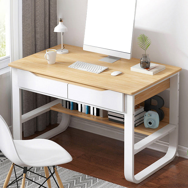 23"W Contemporary Writing Desk Rectangular Wooden Computer Desk with Drawers