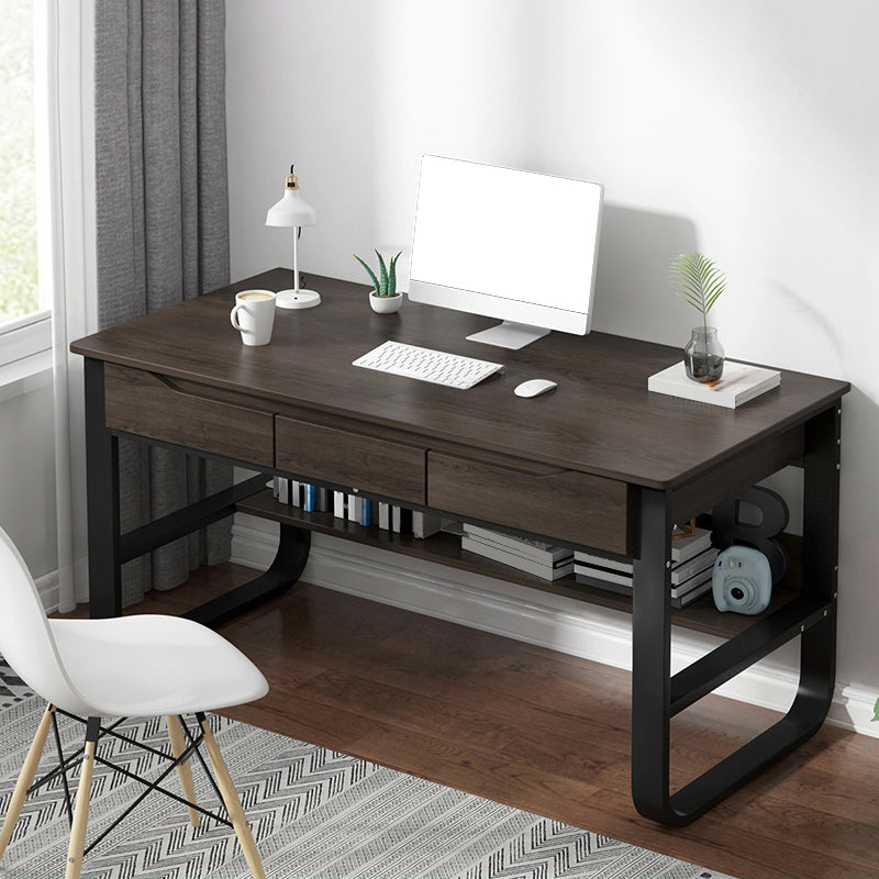 23"W Contemporary Writing Desk Rectangular Wooden Computer Desk with Drawers