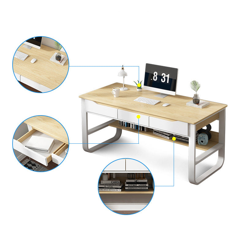 23"W Contemporary Writing Desk Rectangular Wooden Computer Desk with Drawers