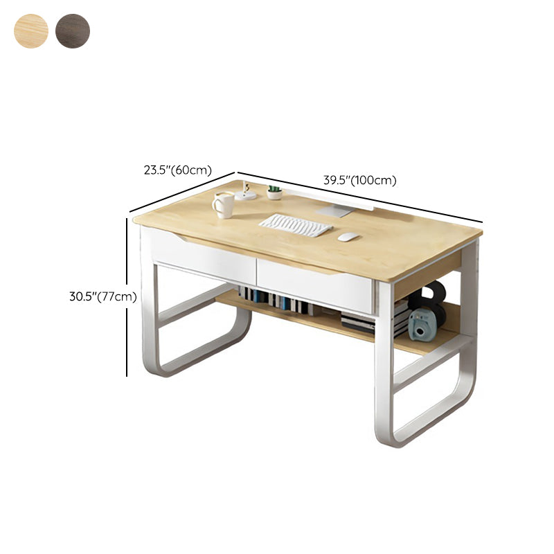 23"W Contemporary Writing Desk Rectangular Wooden Computer Desk with Drawers