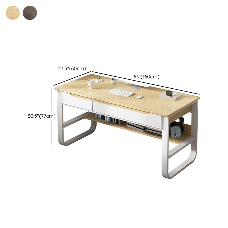 23"W Contemporary Writing Desk Rectangular Wooden Computer Desk with Drawers