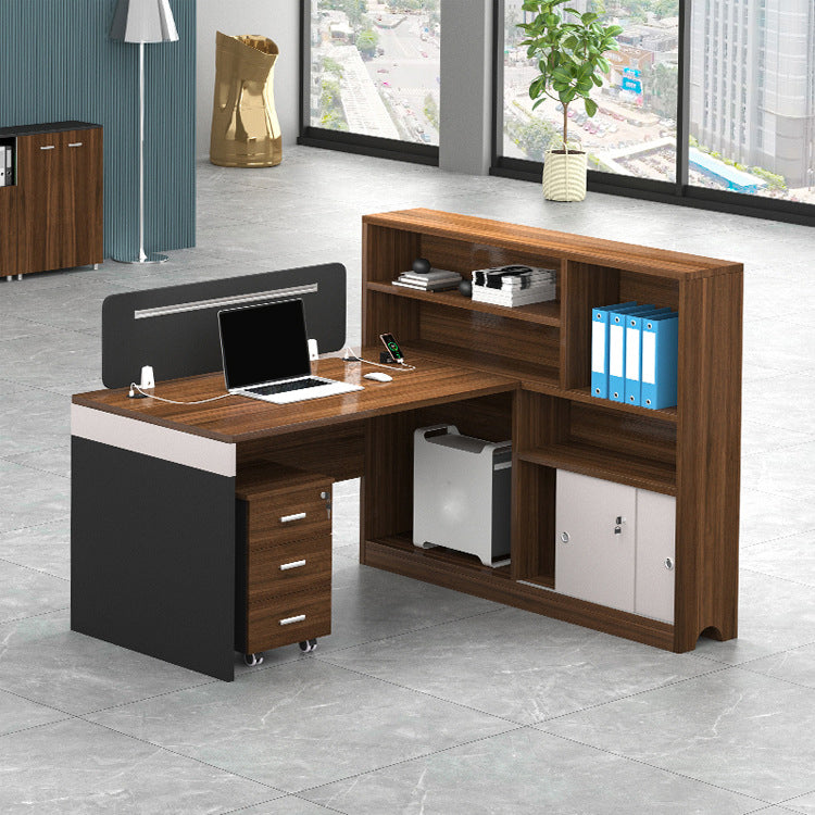 Cable Management Executive Desk Pedestal L-Shape Office Desk with Drawers