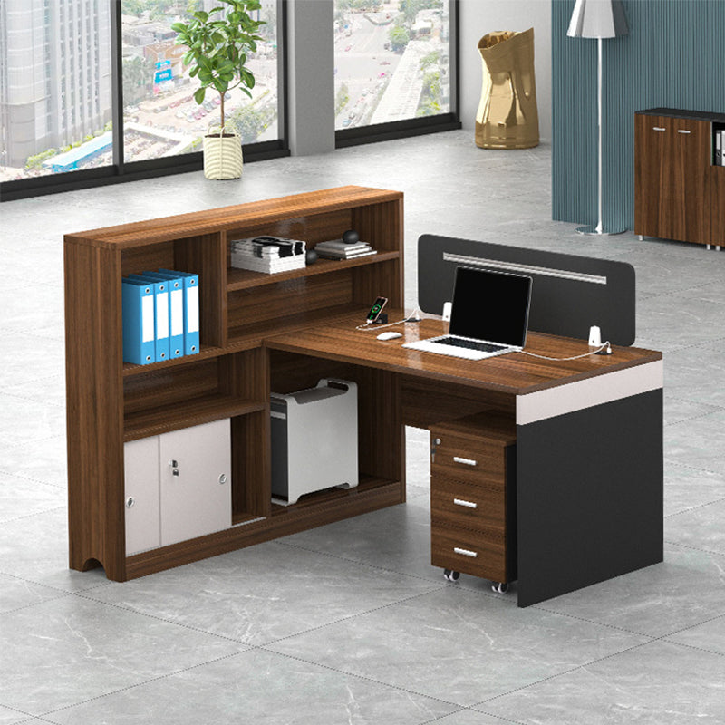 Cable Management Executive Desk Pedestal L-Shape Office Desk with Drawers