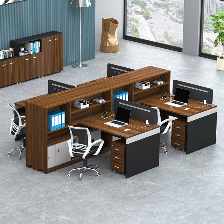 Cable Management Executive Desk Pedestal L-Shape Office Desk with Drawers