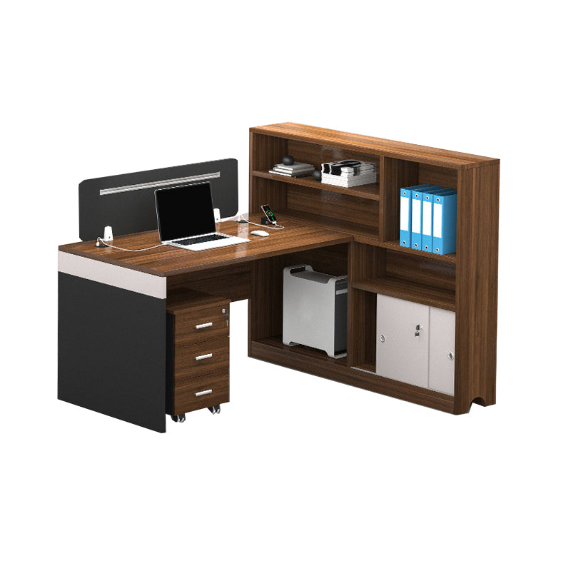 Cable Management Executive Desk Pedestal L-Shape Office Desk with Drawers