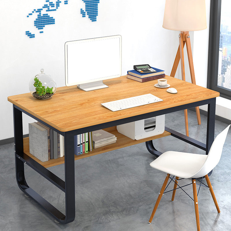 Industrial Writing Desk Rectangular Wooden Computer Desk with Storage