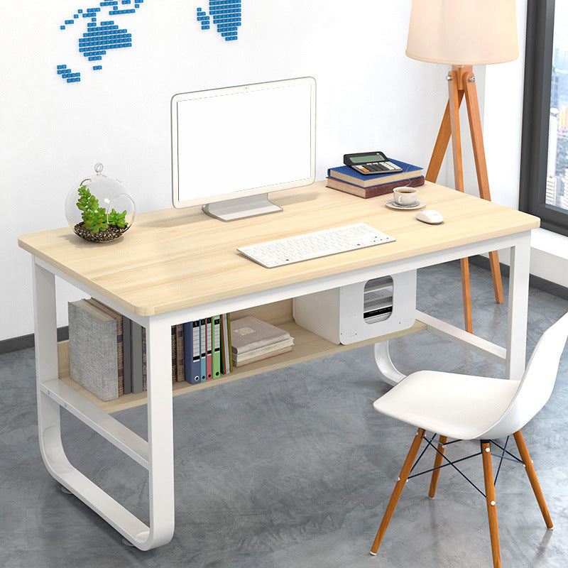 Industrial Writing Desk Rectangular Wooden Computer Desk with Storage