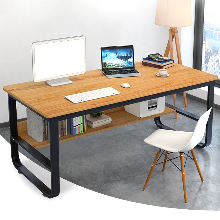 Industrial Writing Desk Rectangular Wooden Computer Desk with Storage