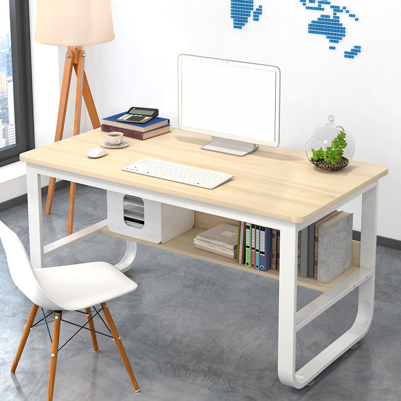 Industrial Writing Desk Rectangular Wooden Computer Desk with Storage