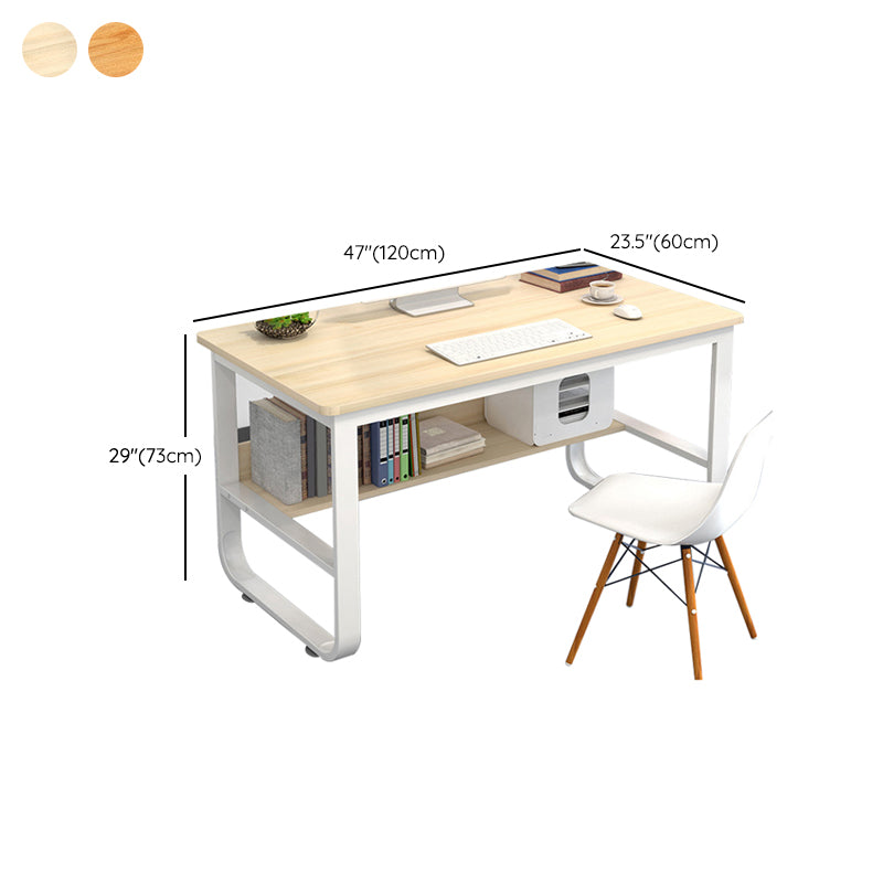 Industrial Writing Desk Rectangular Wooden Computer Desk with Storage