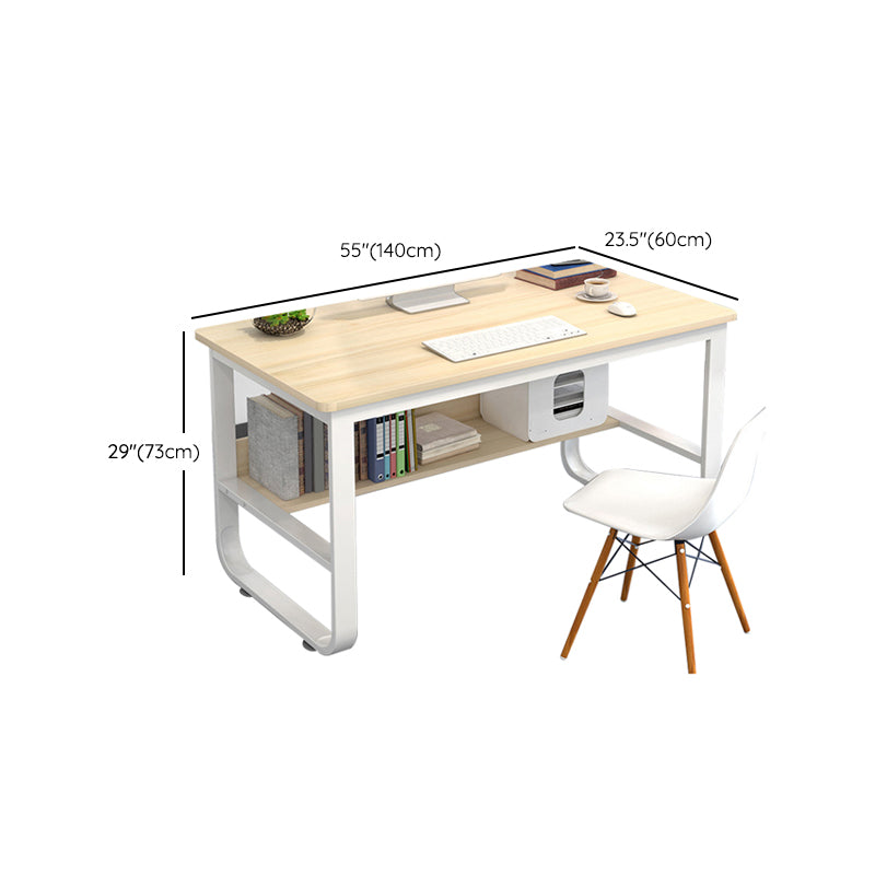 Industrial Writing Desk Rectangular Wooden Computer Desk with Storage