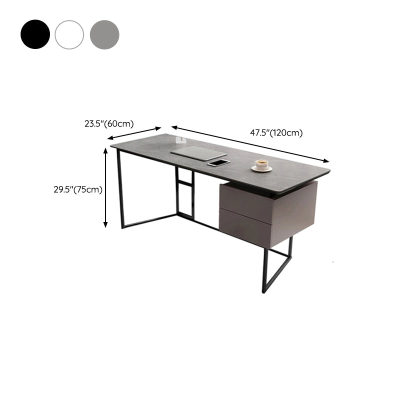 23" Wide Industrial Writing Desk Rectangular 2-Drawer Office Desk