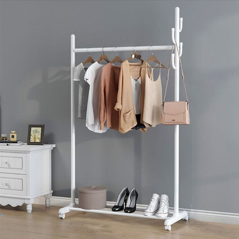 Contemporary Metal Coat Hanger Standing Storage Shelving Coat Rack with Coat Hooks