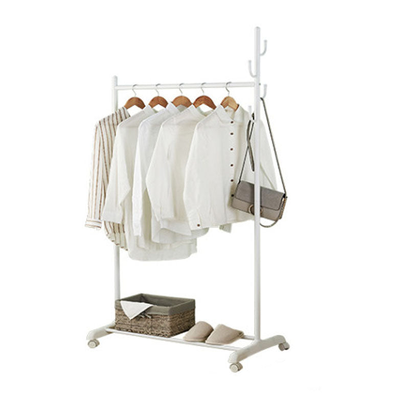 Contemporary Metal Coat Hanger Standing Storage Shelving Coat Rack with Coat Hooks