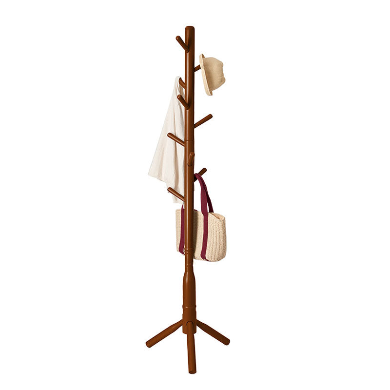 Solid Wood Hall Tree Free Standing Hall Stand in Solid Color