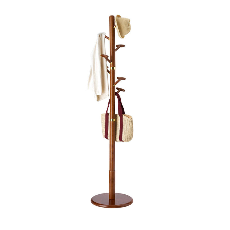 Solid Wood Hall Tree Free Standing Hall Stand in Solid Color