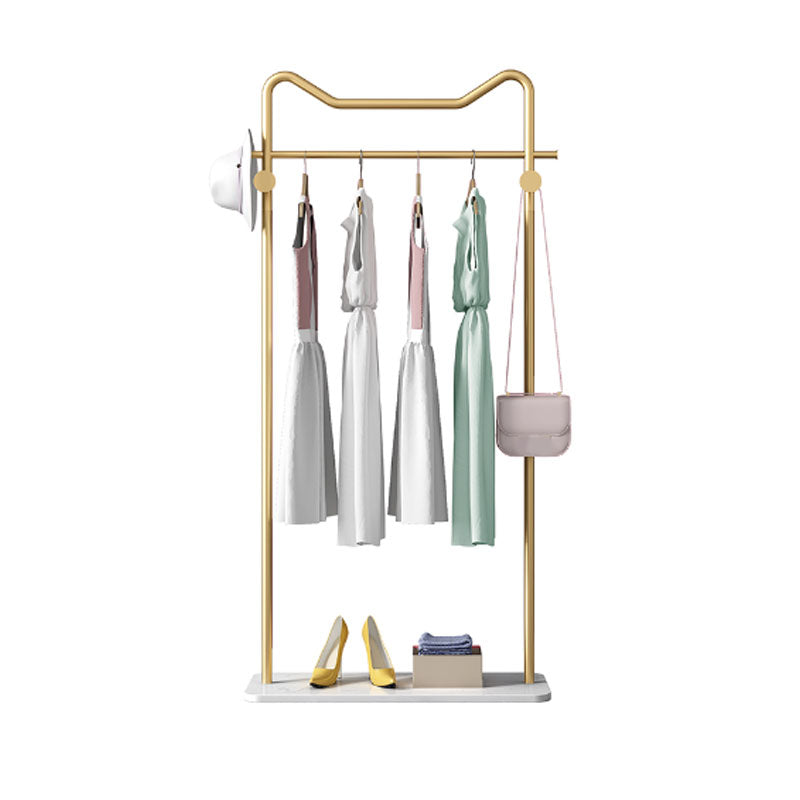 Contemporary Coat Rack Hanging Rail and Hooks Metal Framed Hall Stand