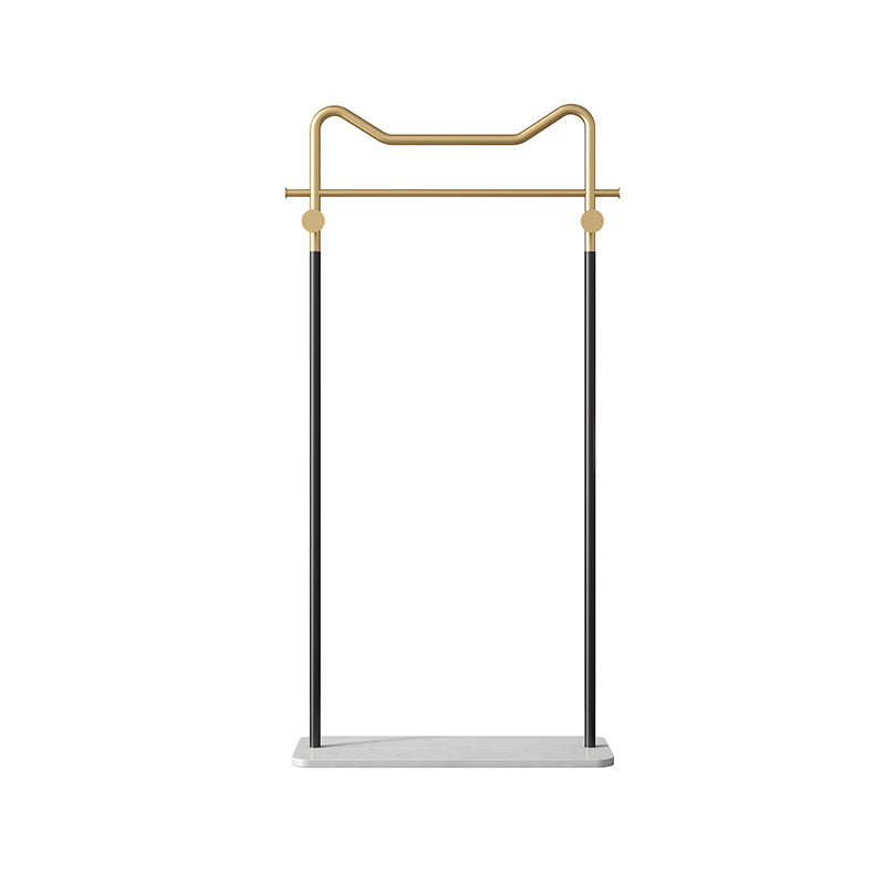 Contemporary Coat Rack Hanging Rail and Hooks Metal Framed Hall Stand