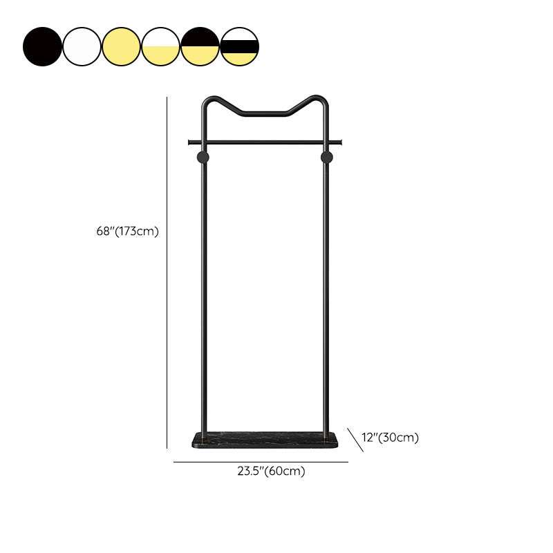 Contemporary Coat Rack Hanging Rail and Hooks Metal Framed Hall Stand