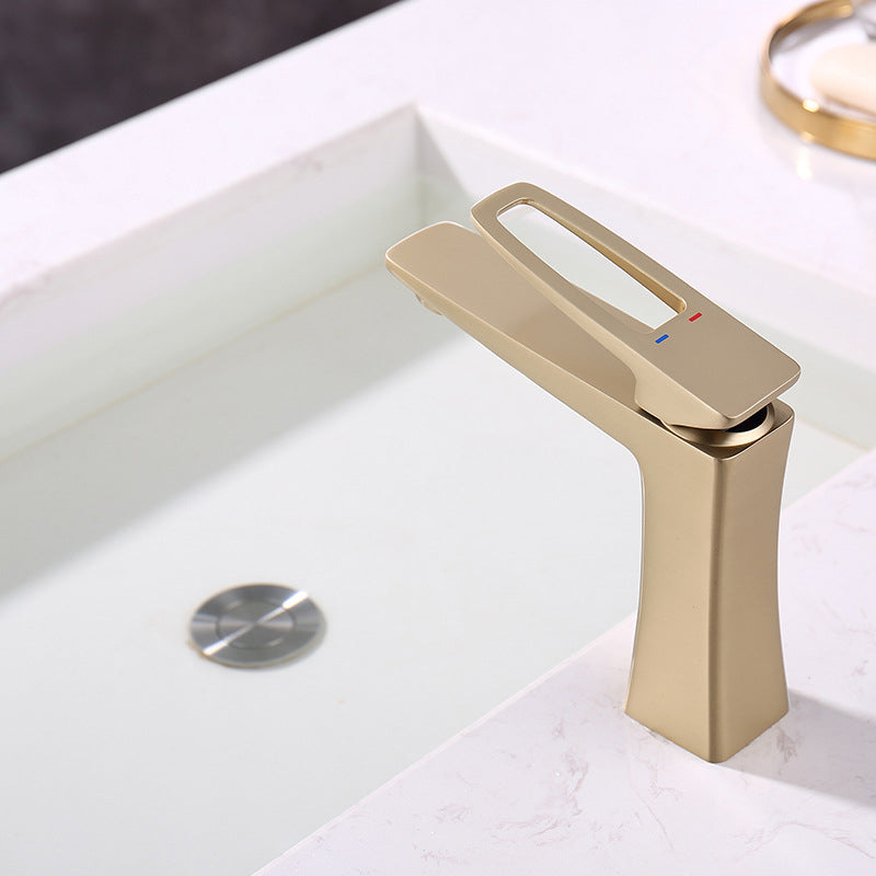 Glam Vessel Sink Faucet Brass Lever Handles with Drain Assembly Basin Lavatory Faucet