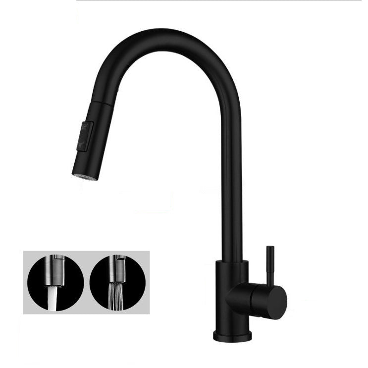 Modern Bridge Kitchen Faucet 304 Stainless Steel Pull Out Faucet Swivel Spout Pot Filler