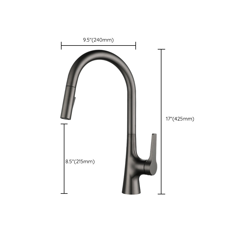 Modern Style Kitchen Faucet Copper Single Handle High Arc Kitchen Faucet