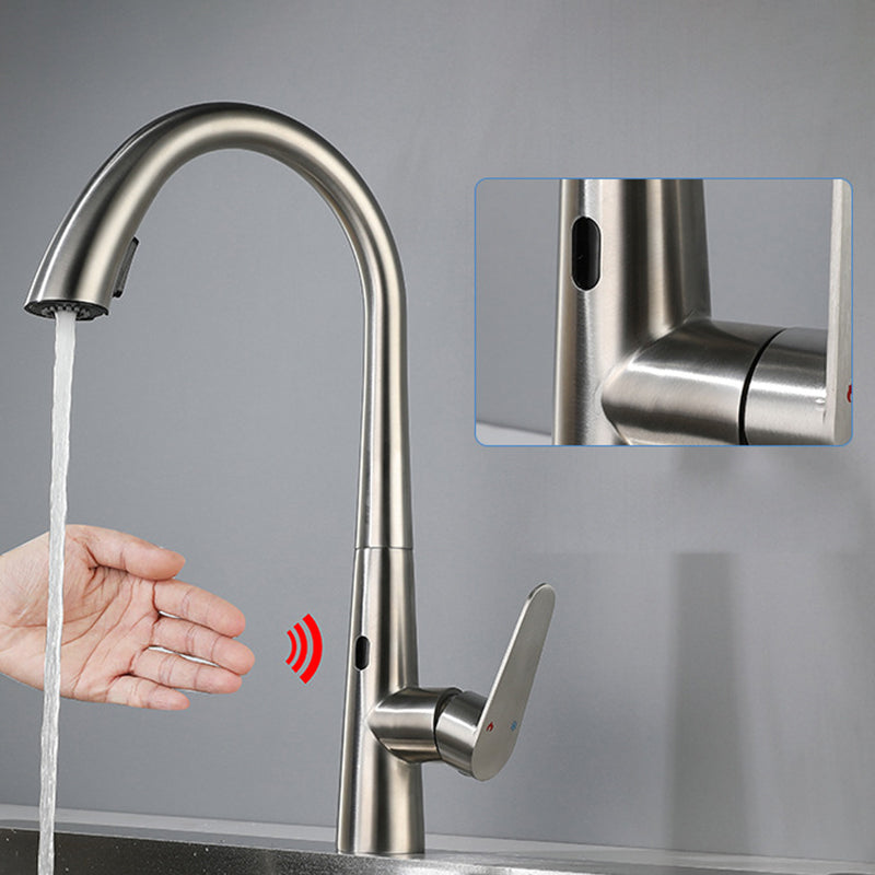 Modern Style Kitchen Faucet Stainless Steel Single Handle Gooseneck Kitchen Faucet