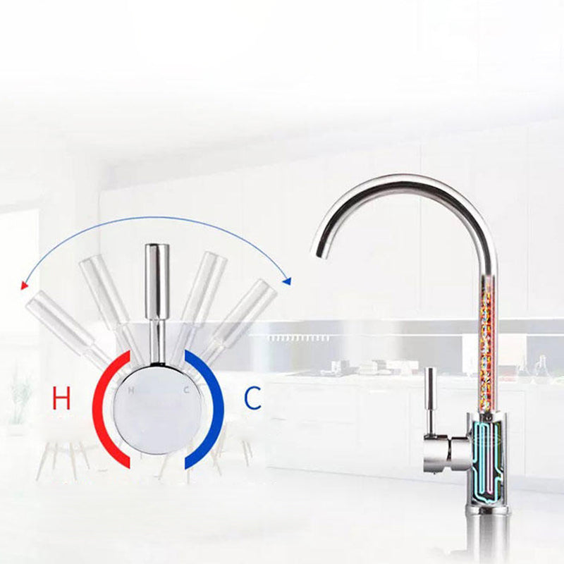 Modern Kitchen Faucet Brass Lever Handles Swivel Spout Bar Prep Kitchen Faucet