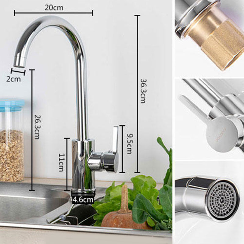 Modern Kitchen Faucet Brass Lever Handles Swivel Spout Bar Prep Kitchen Faucet