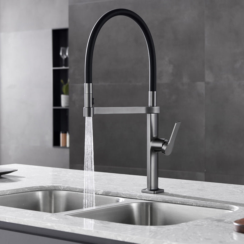 Modern Kitchen Sink Faucet Stainless Steel Single Handle High Arc Kitchen Faucet