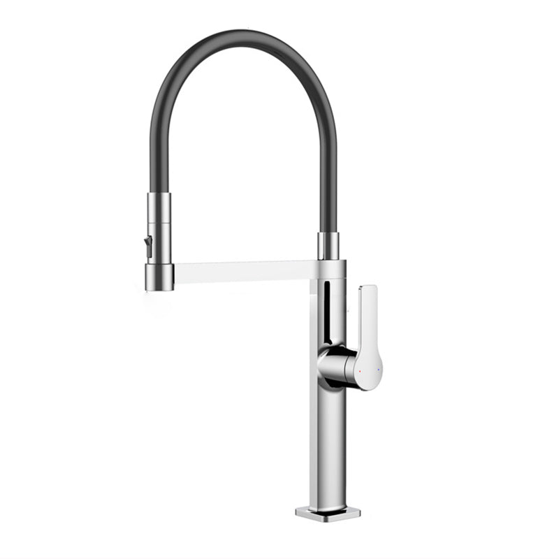 Modern Kitchen Sink Faucet Stainless Steel Single Handle High Arc Kitchen Faucet