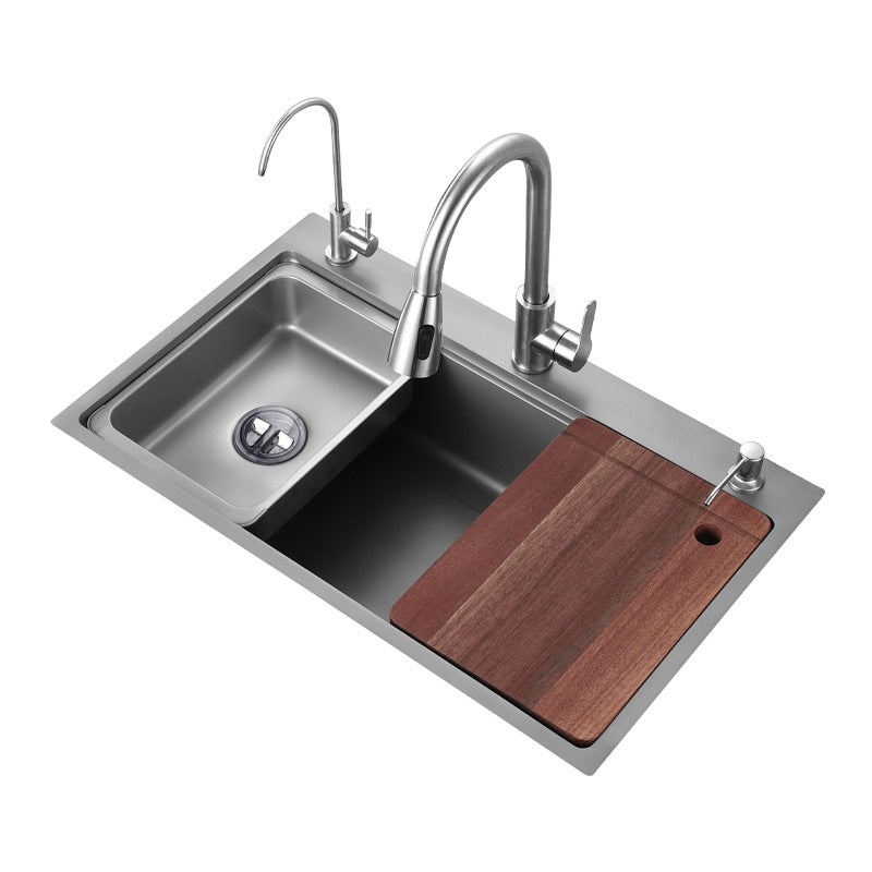 Modern Kitchen Sink Stainless Steel with Accessories and Faucet Top-Mount Workstation Sink