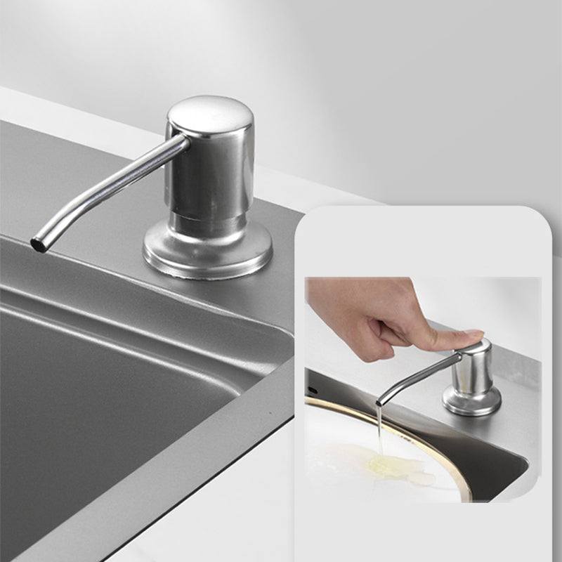 Modern Kitchen Sink Stainless Steel with Accessories and Faucet Top-Mount Workstation Sink