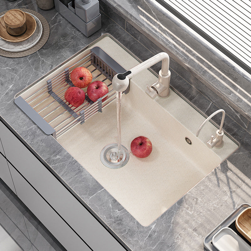 Modern Kitchen Sink Quartz Drop-In with Accessories and Faucet Kitchen Bar Sink