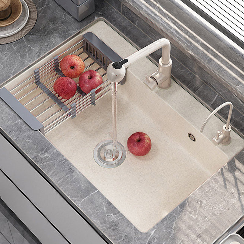 Modern Kitchen Sink Quartz Drop-In with Accessories and Faucet Kitchen Bar Sink