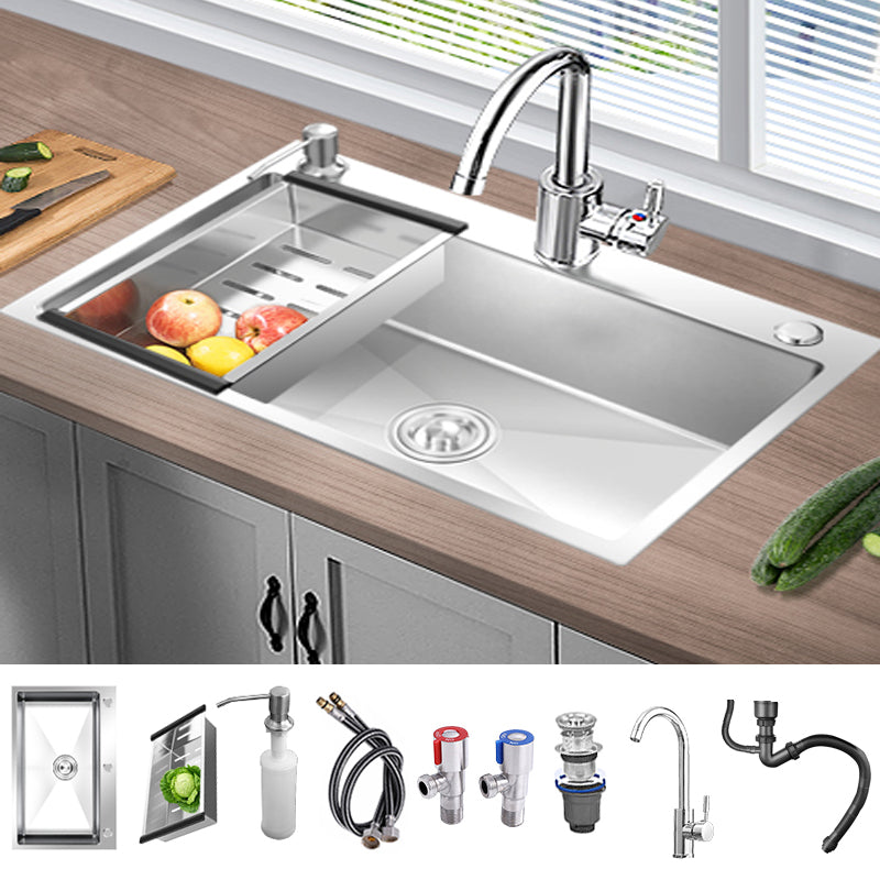 Contemporary Kitchen Sink Stainless Steel Kitchen Sink with Drain Strainer Kit