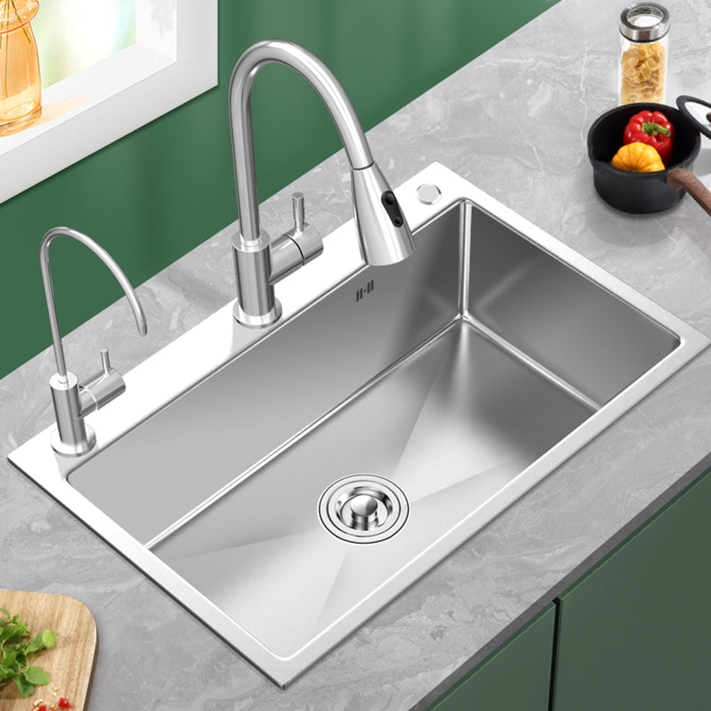 Contemporary Kitchen Sink Stainless Steel Kitchen Sink with Drain Strainer Kit