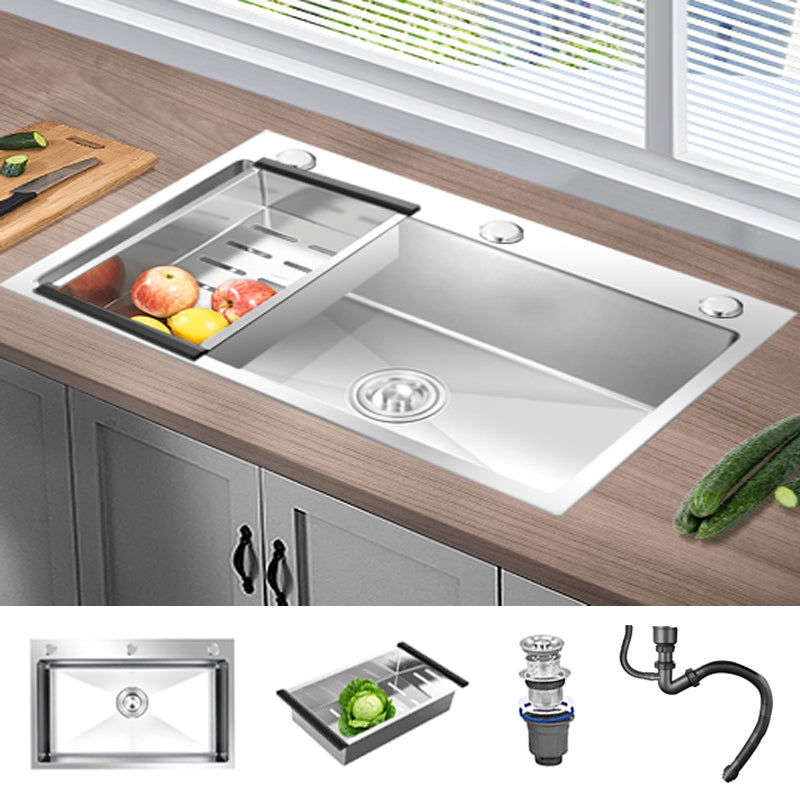 Contemporary Kitchen Sink Stainless Steel Kitchen Sink with Drain Strainer Kit