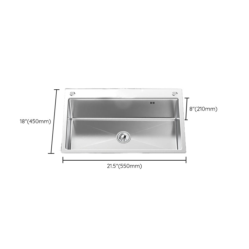 Contemporary Kitchen Sink Stainless Steel Kitchen Sink with Drain Strainer Kit