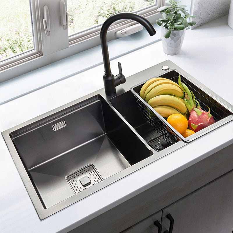 Modern Workstation Sink Stainless Steel Cutting-Board and Faucet Kitchen Sink