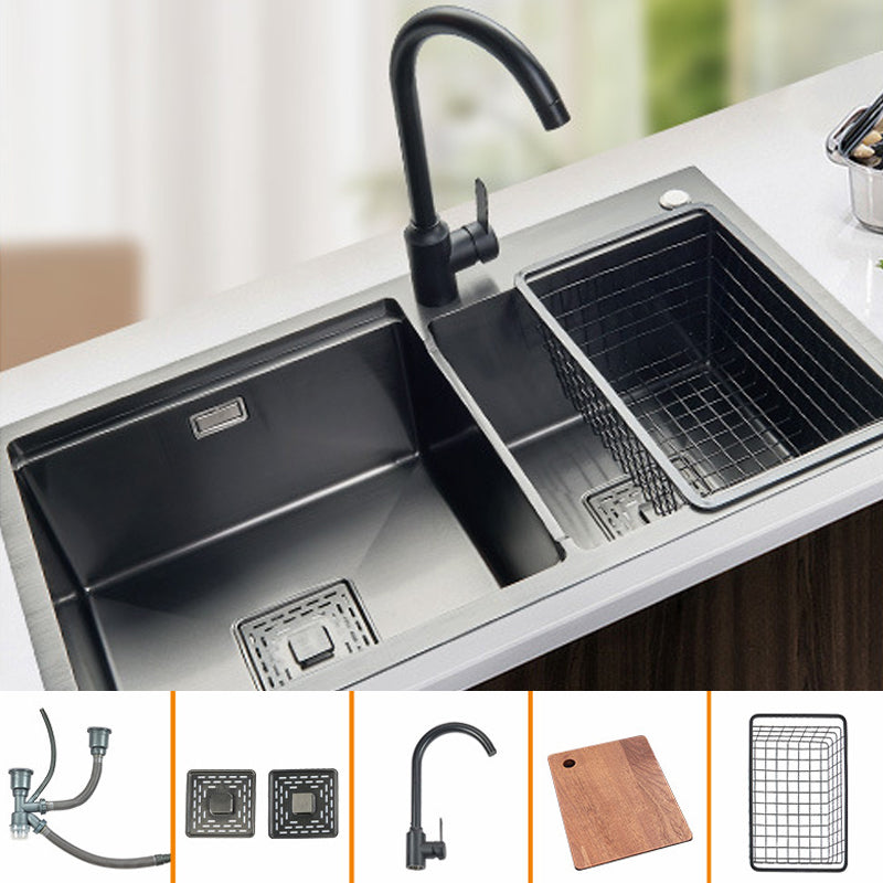 Modern Workstation Sink Stainless Steel Cutting-Board and Faucet Kitchen Sink